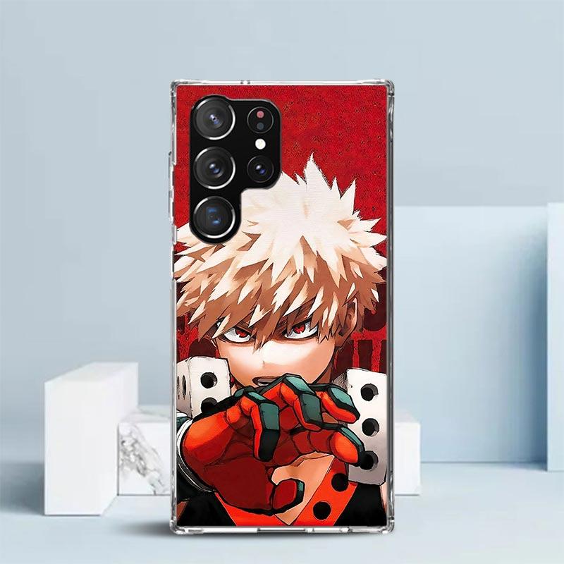 Bakugou Katsuki MHA My Hero Phone Case For Samsung Galaxy S24 S25 Edge S26 Ultra S22 S23 Plus S21 + S20 FE Soft TPU Back Cover G