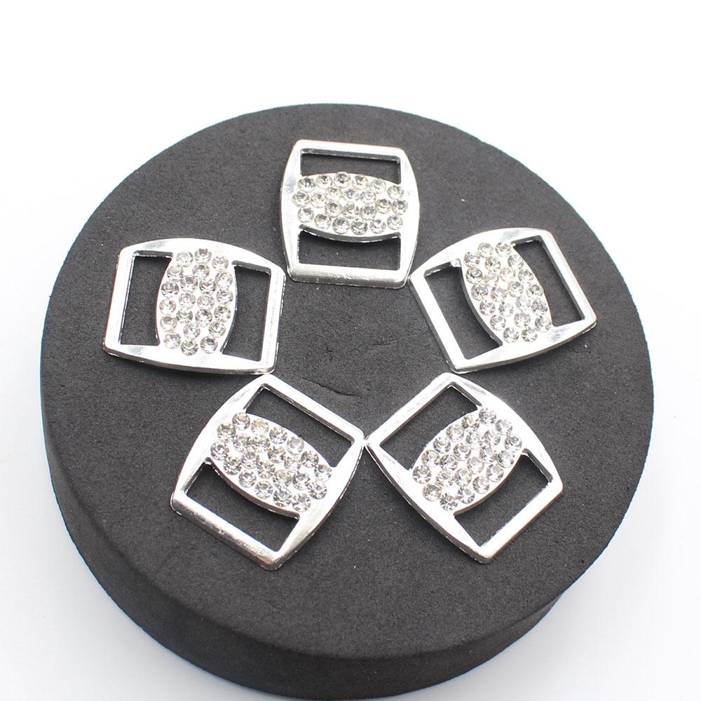 Fashion 10 pieces 21 * 25mm alloy square rhinestone buckle DIY ribbon clothing shoe buckle accessories decoration