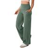 Women's Fashion Casual Solid Color Print High Waist Trousers Pants & Capris