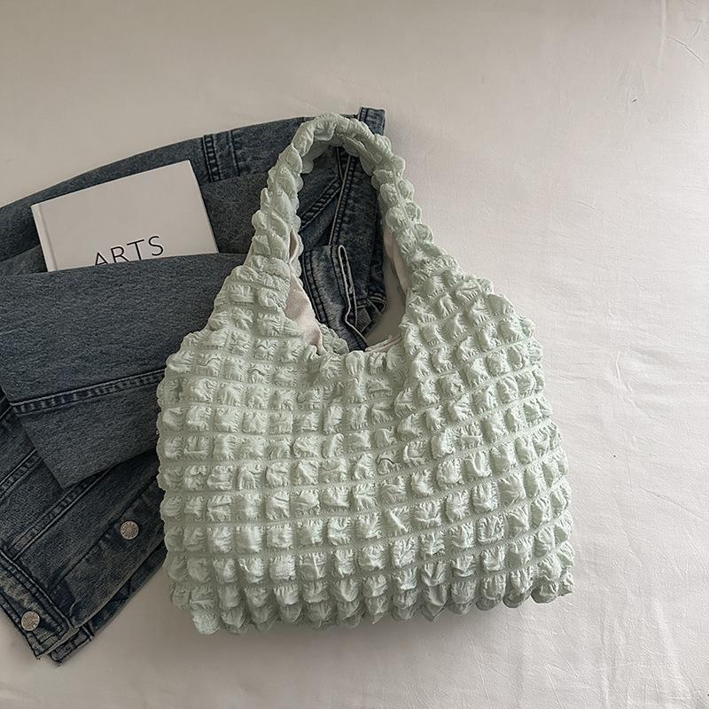 

Today s fashion and simple temperament commuter pleated bag women s shoulder underarm bag portable bucket bag tide зелений