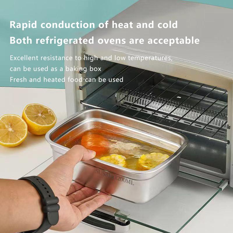 316 Stainless Steel Camping Lunch Box Sealed Leak-proof Bento Box Fresh-Keeping Box For Household Refrigerators Fruit Box