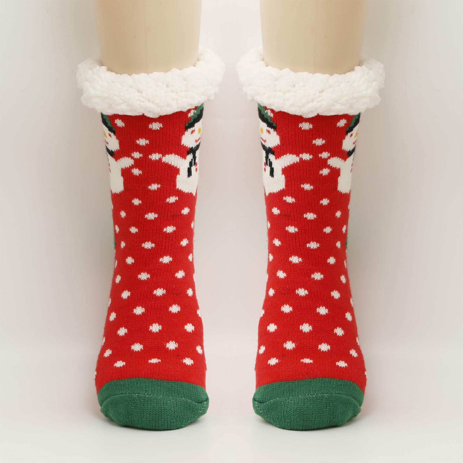 

Женские рождественские носки, носки для пола, зимние ботинки, утолщенные флисовые домашние носки для сна, носки-чехлы для ковра One Size киноварь