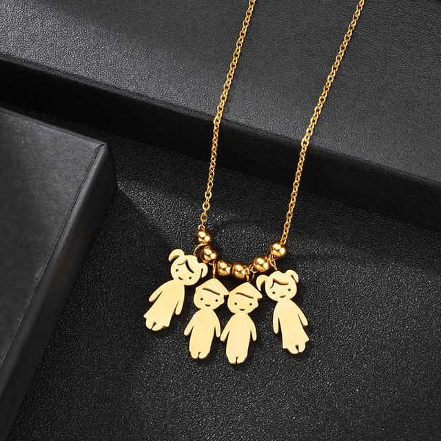 Nextvance Stainless Steel Date Child Baby Boy Girl Engrave Necklace Family Gold Color Pendant for Birthday Memorial Gift