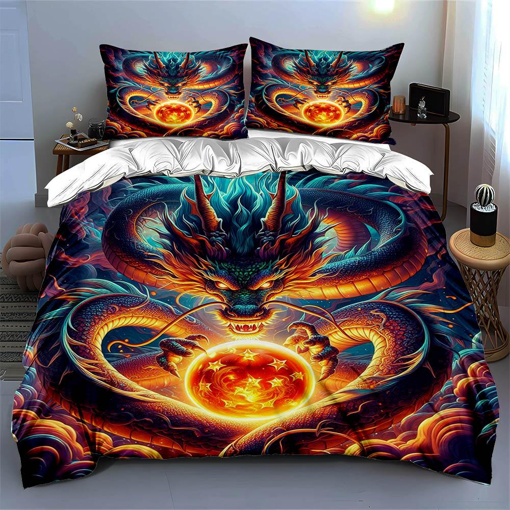 Fiery Dragon Motif. Bedding Duvet Cover Sets Duvet Covers Pillowcases Gifts (1 * Duvet Cover 2 * Pillowcases, Without Duvet Insert)