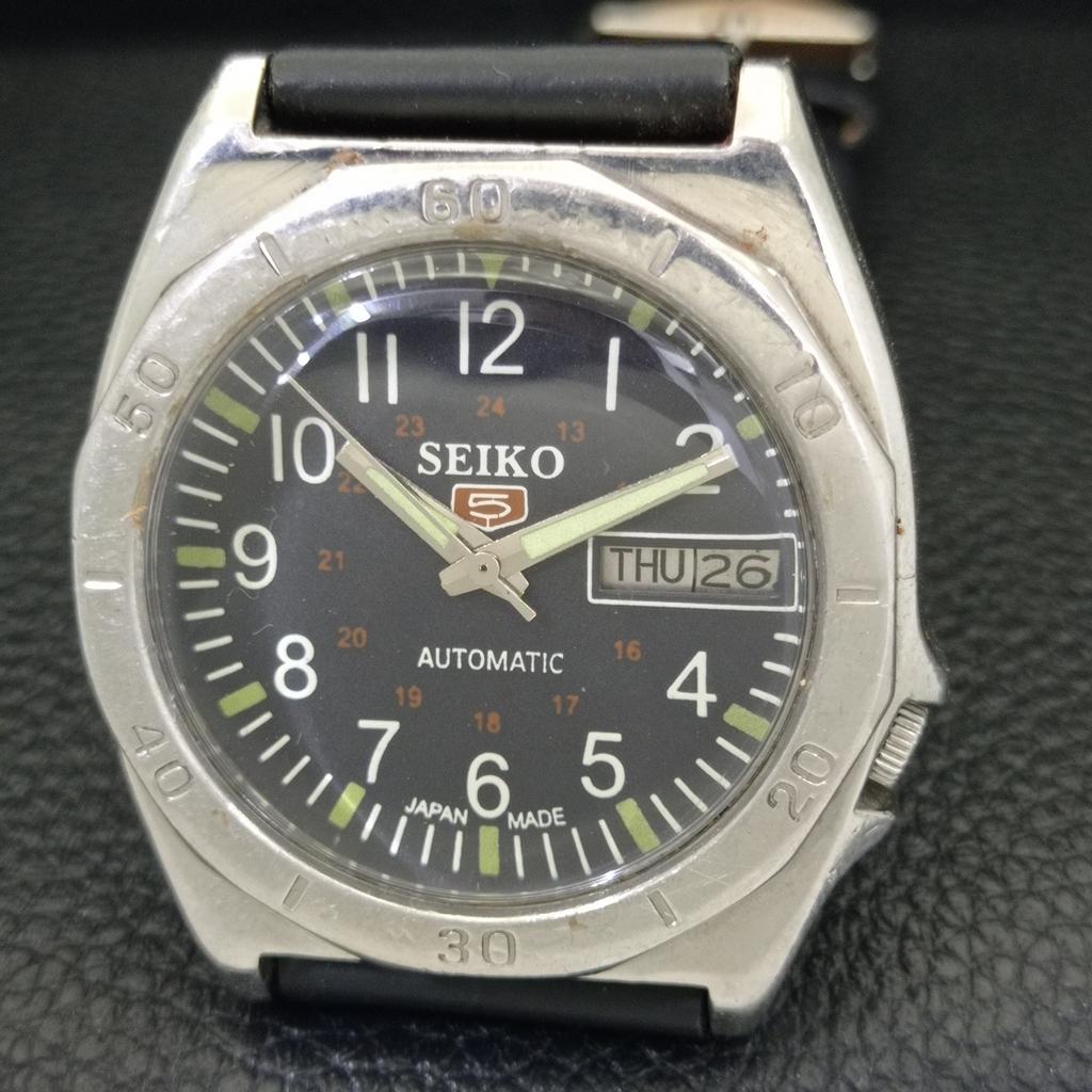JAPAN VINTAGE SEIKO 5 AUTOMATIC 7009A MENS BLUE COLOR DIAL WATCH A701446-5