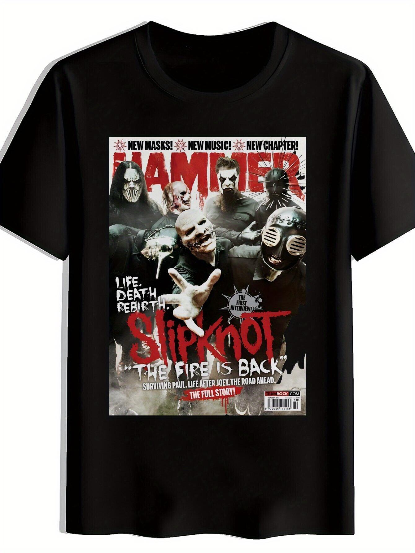 Slipknot Graphic T-shirt - Black Crew Neck S