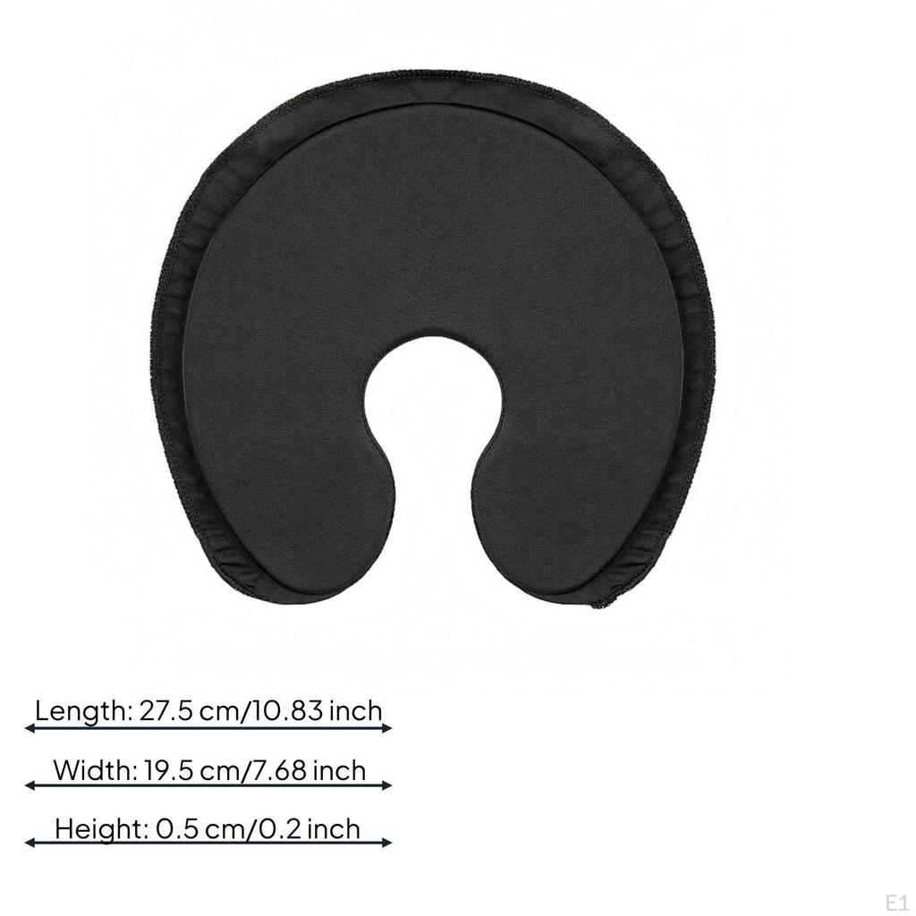 Black Gel Breast Pad Stitched Edge Chest Compress Curved