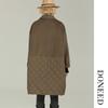 DONEED Women's Retro Wool-Blend Quilted Down Mid-Length Coat
