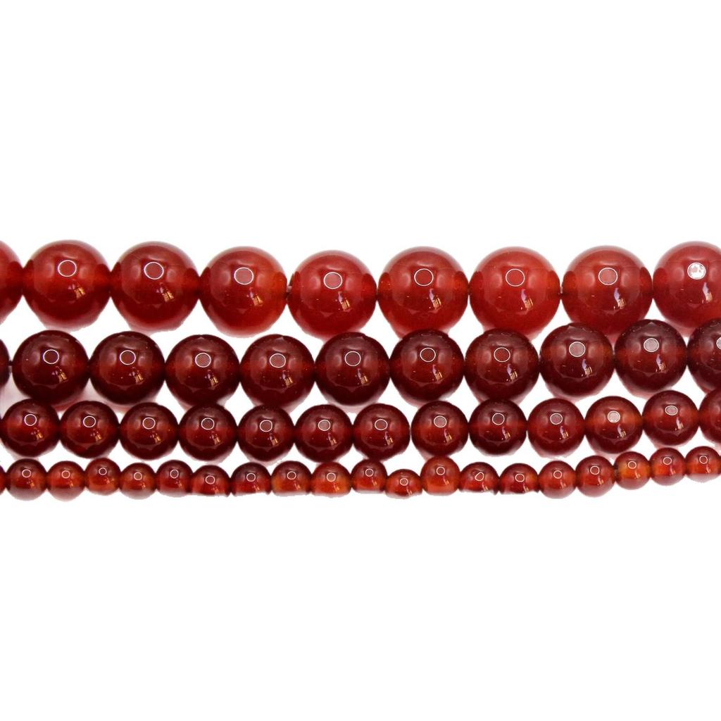 7A Grade Red Agate Round Beads for DIY Jewelry and Accessories – Semi-finished Material