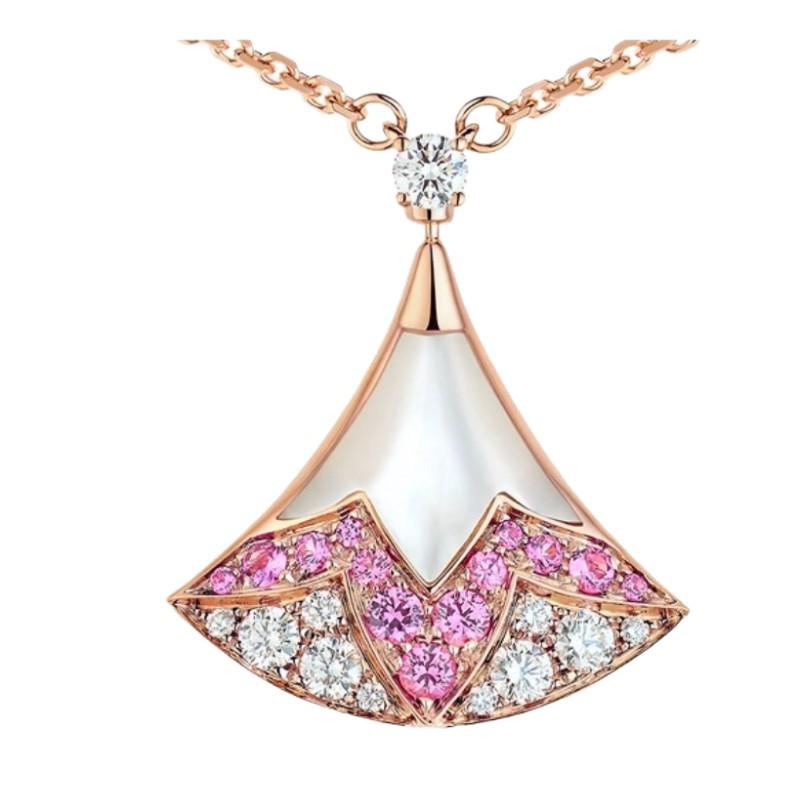 2025 Qixi Limited Edition 925 Sterling Silver Fan-shaped Necklace, 18k Gold-Plated, Diamond-Set, Women s Valentine s Day Gift 925 Silver