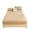 Class A Jacquard Milk Velvet Fitted Sheet and Mattress Protector Set