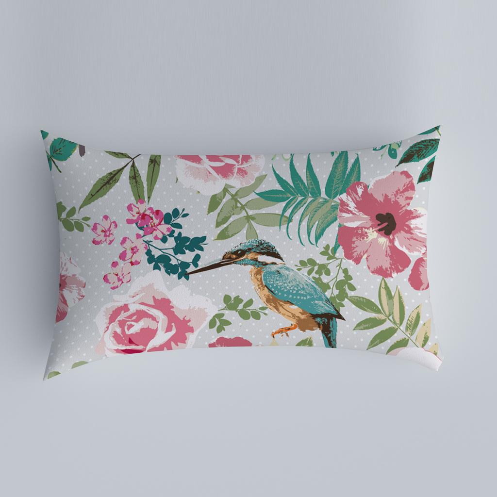Bedroom Living Room Sofa Home Pillowcase Car Back Pillowcase Chinese Pillowcase Flower and Bird Pattern Cushion Cover