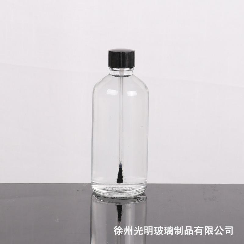 10Pcs 5-100ml Glass Nail Polish Bottle with Brush, Refillable Essential Oil Container, Empty Cosmetic Sample Pot