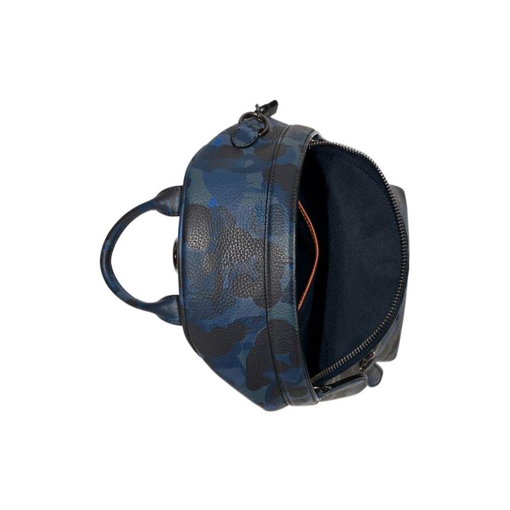Coach Charter 18 Camouflage Print Backpack With Zipper Closure And Multiple Pockets Women Backpack Blue Navy-Blue CC404-UPW