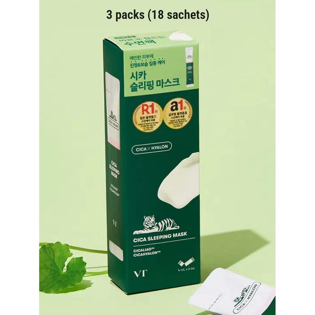 [DAISO] VT Sleeping Mask 4ml x 6 - Cica, Cica Vital, Super Hyalon, Progloss