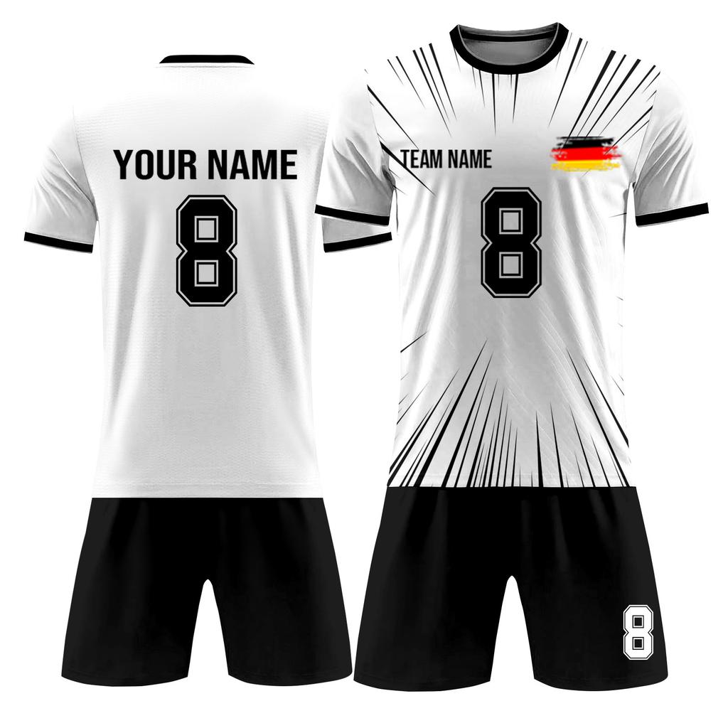 Individuelles zweiteiliges Set aus Fußballtrikots für Erwachsene und Kinder