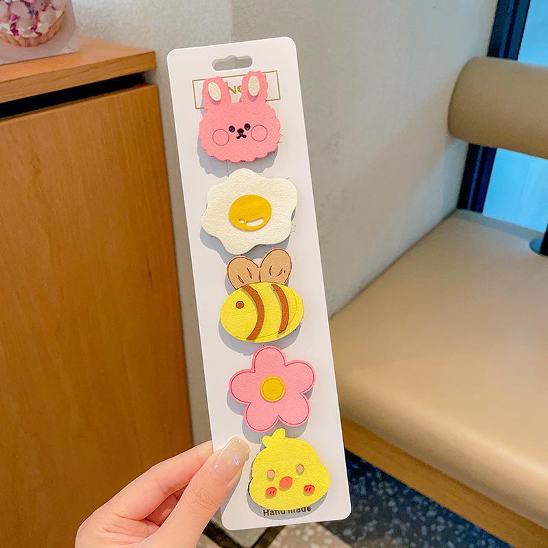 Pink 50-Piece Cute Hair Clip Set: Sweet Girly Japanese Cartoon Bangs Accessories