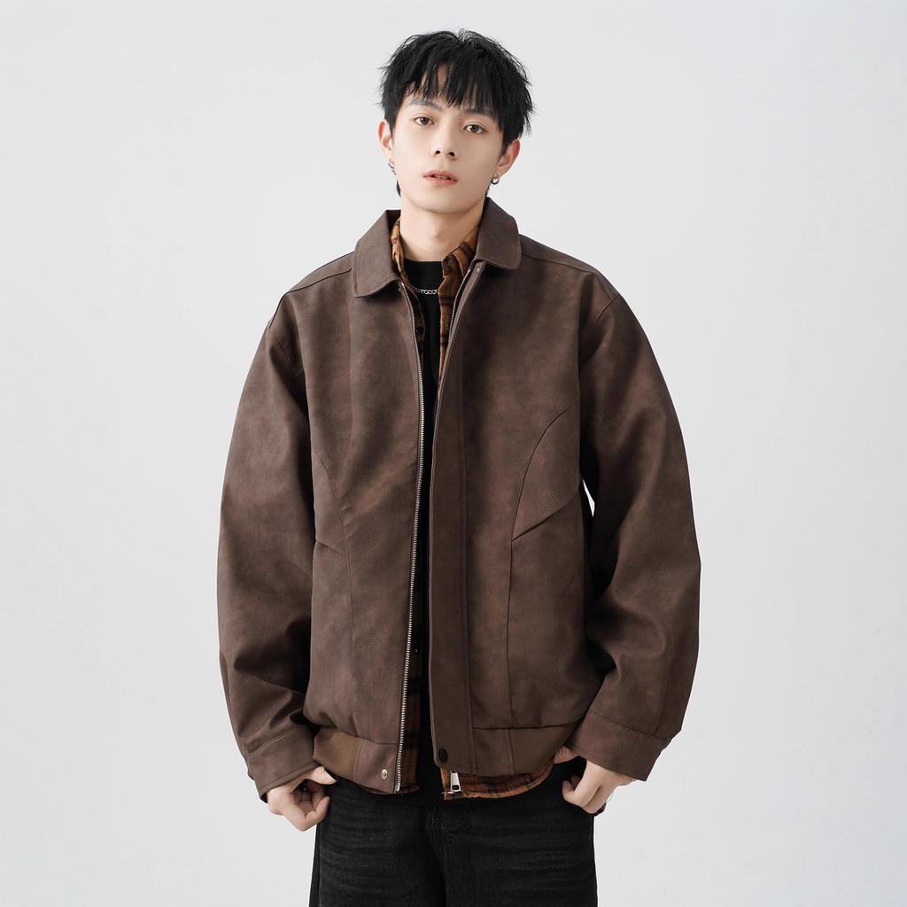 Street Leather Jacket Men's Autumn New Work Jacket Flight Jacket