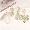 Wristlet Strap Keychain Cute Leaf Pattern Keyrings Fashion Pearl Shell Pendant Keychains for Phones Wallets Decorations