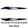 2 Stück Auto Scheinwerfer Lampe Augenbrauen Abdeckung Zierleisten Aufkleber Für X5 X6 F15 F16 2014-2018 Glänzend Schwarz Auto Augenlider Deckel ABS Carbon