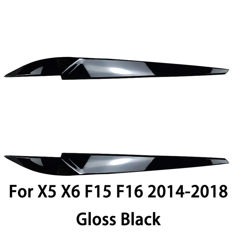 2 Stück Auto Scheinwerfer Lampe Augenbrauen Abdeckung Zierleisten Aufkleber Für X5 X6 F15 F16 2014-2018 Glänzend Schwarz Auto Augenlider Deckel ABS Carbon