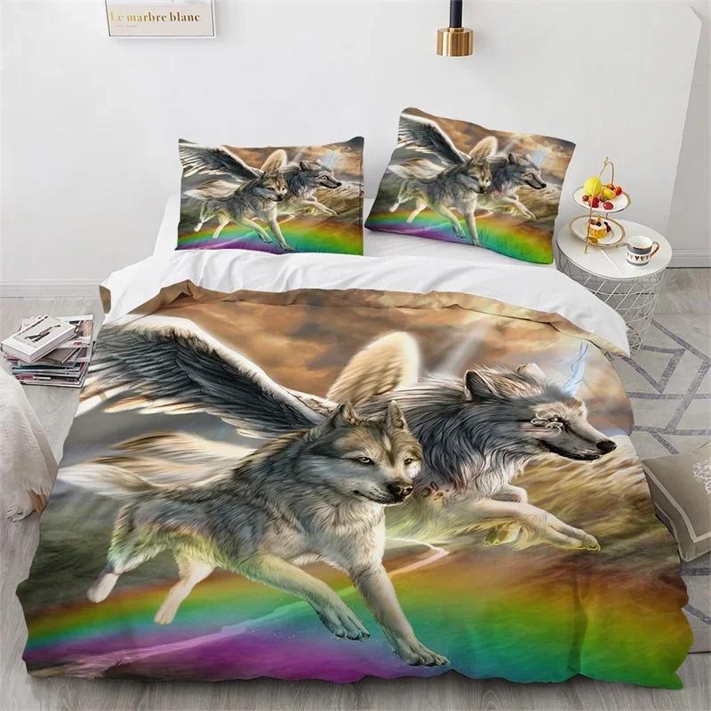 3D Wolf Duvet Cover Collection Animal Printed Single Twin Full Queen King Bedding Collections Euro Bedclothes Pillowcases For Children Kid