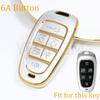 6 Buttons Tpu Car Key Case Cover Keychain For Hyundai Ioniq 5 Solaris Sonata Hybrid Nexo Nx4 New Grand Santa Fe Tucson