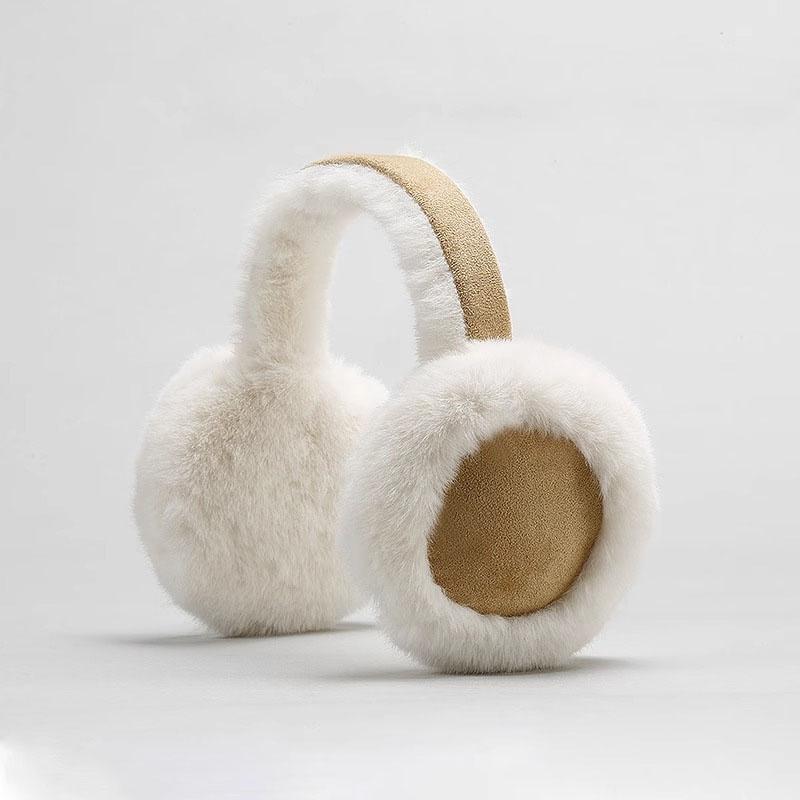 

Fashionable Cute Faux Fur Ear Muffs for Women Winter Thicken Foldable Cold Weather Earmuffs Unisex Ear Warmer Accessories 1pcs білий
