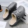 Fashion New Home Slippers Autumn Winter Plus Cotton Warm Plush Water Proof Wear-resistant Lightweight Men's Casual Fashion Sole Shoe