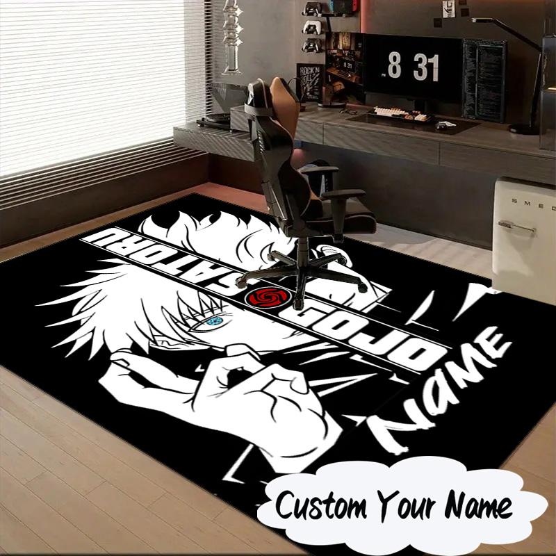 Custom Name Powerful Anime Jujutsu Carpet, Chair Rug,Area Rug for Office Bedroom living rooms bedroom, Doormat decor Christmas fan gifts
