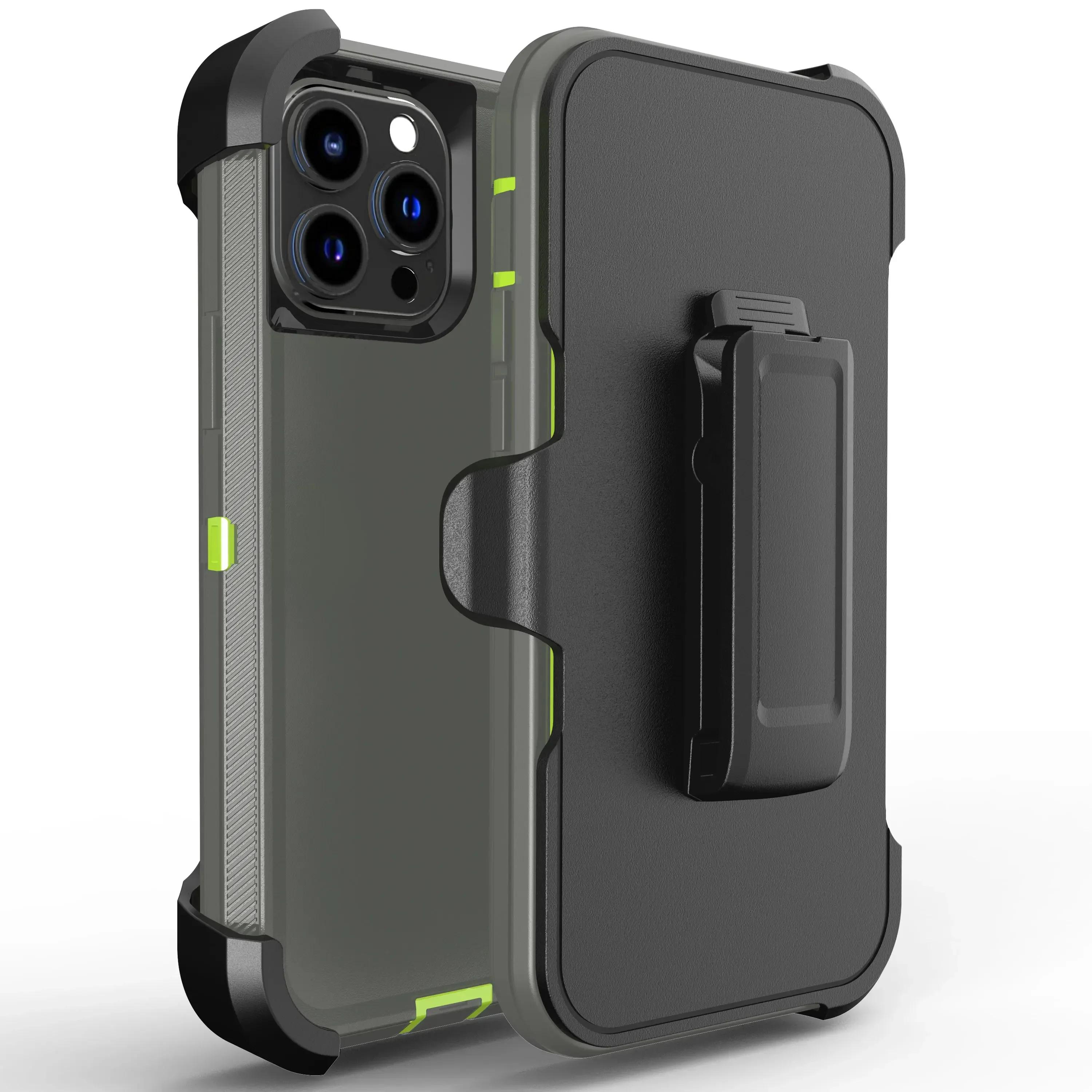 

3IN1 Heavy Duty Armor Otter Case Box для IPhone 16 14 13 12 11 15 Pro Max Xs Max XR X XS SE 6 7 8 Plus Otter Case Box із захисною кришкою для затискача на пояс For iPhone 6 6S