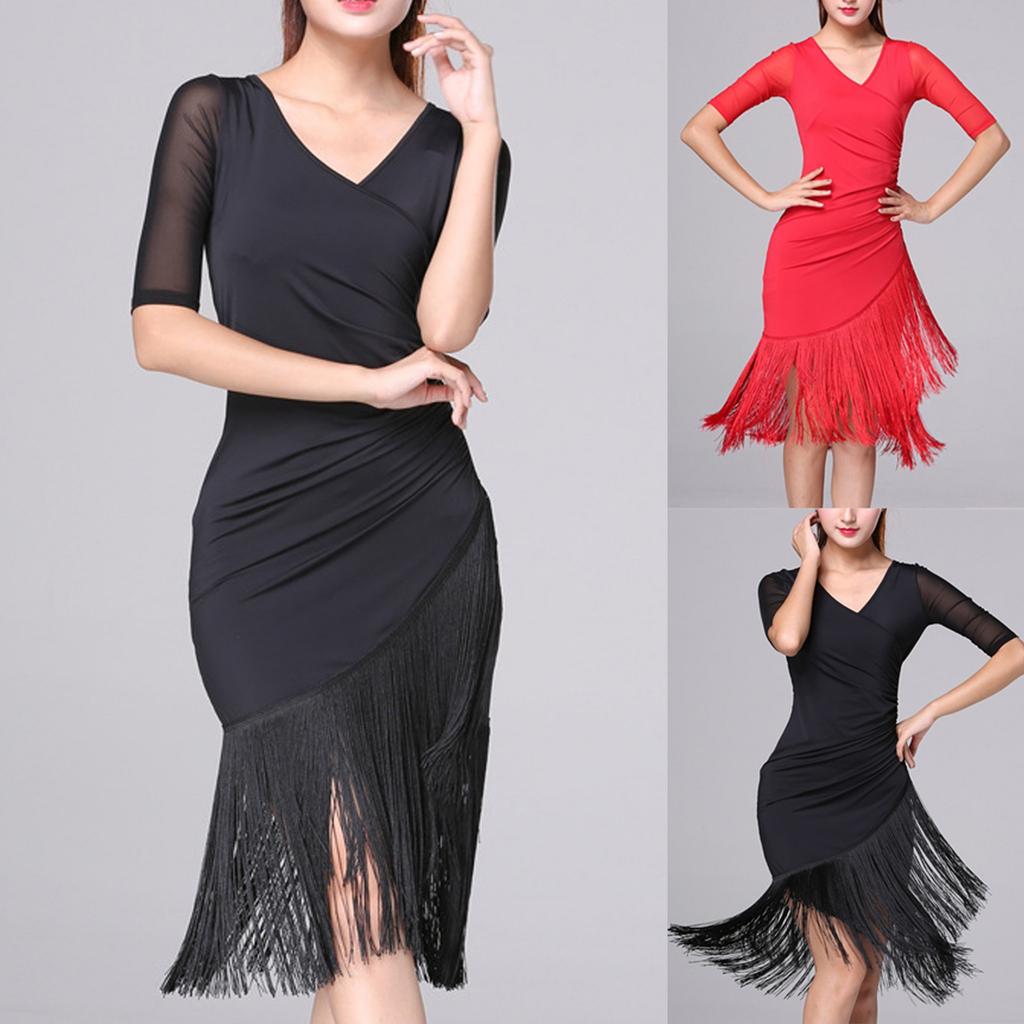 Damen Lässig Halbarm Sommer Tanzkleid Party Trainingsoutfit