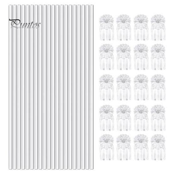 

Набор кольев для поддержки растений 16-дюймовые садовые палочки для растений с одним стеблем и зажимами Многоразовый прозрачный держатель для растений для орхидей, помидоров, цветов, молодых деревьев B