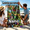 Custom Name Personalized Plants VS Zombies Print Beach Towel, for Trip Camping Beach Party Home Decor, Birthday Gift for Family & Friends