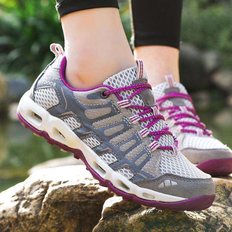 Spring New Outer Wear Breathable Casual Hiking Trendy Shoes Non-slip Thick Mesh Couple Outdoor Shoes