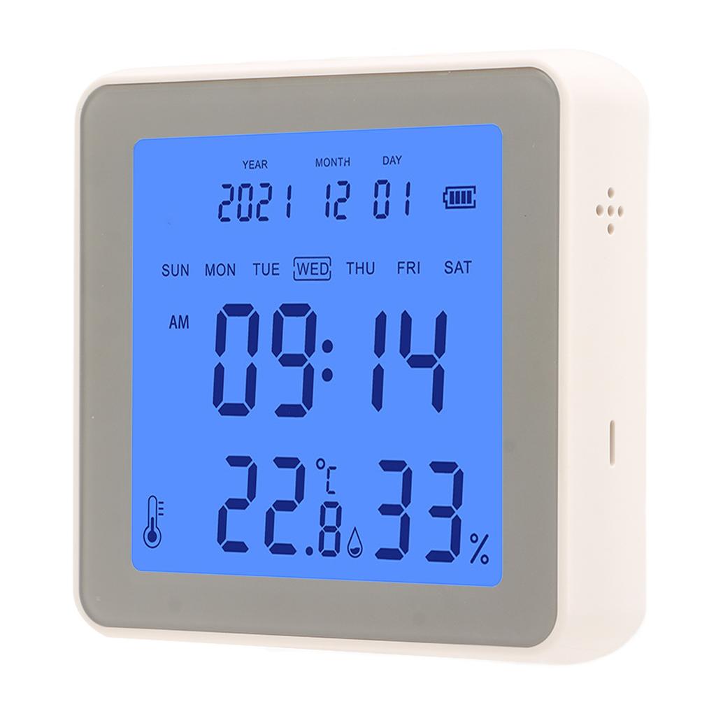 3.2in LCD Screen Smart Temperature Humidity Sensor Low Power Consumption Monitor for Bedroom Hotel