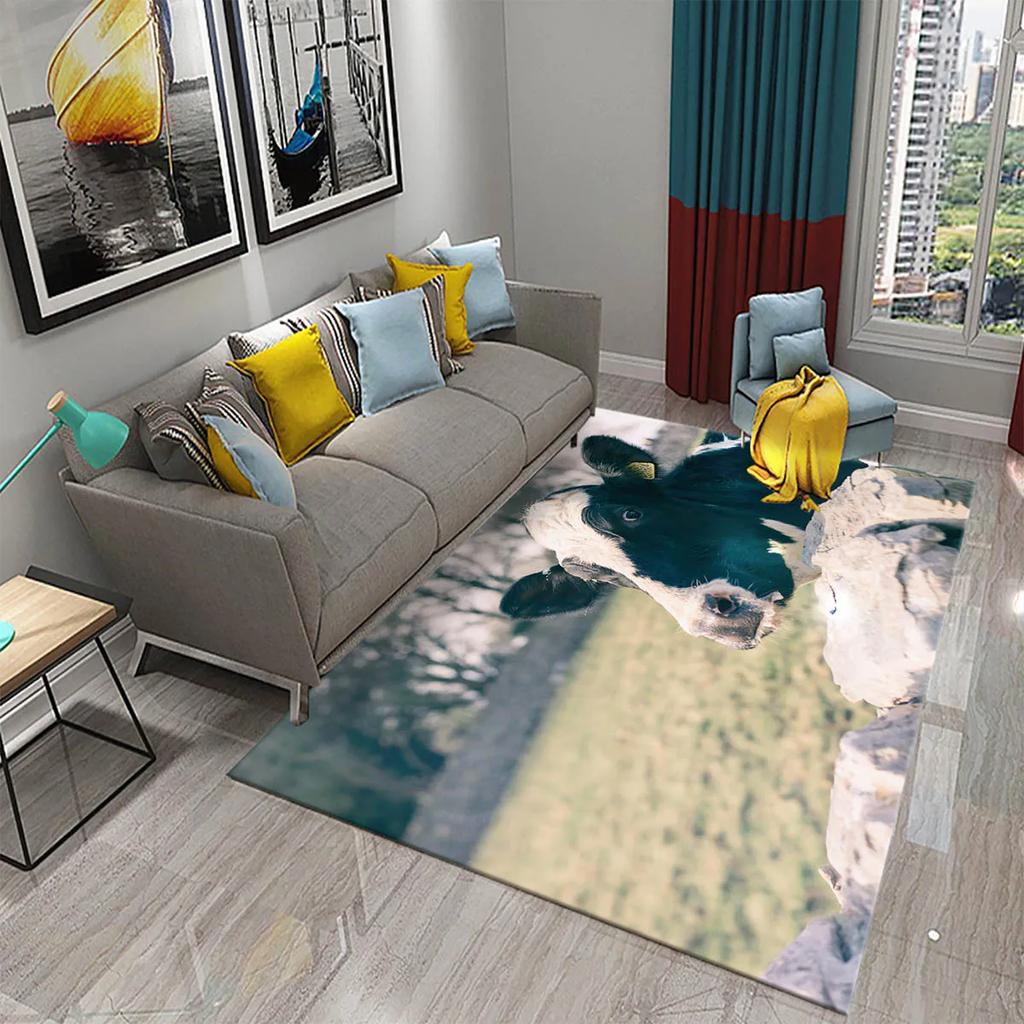 Dairy Cow Carpet Farm Animal Fresh Milk Rug Bathroom Kitchen Non-Slip Doormat Entrance Door Mat Living Room Bedroom Decor Carpet