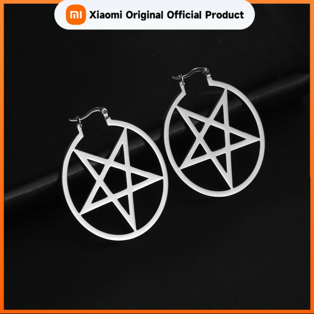Xiaomi Skyrim Stainless Steel Pentagram Hoop Earrings for Women Gothic Witchy Star Dangle Earrings 2026 Trend Amulet Jewelry