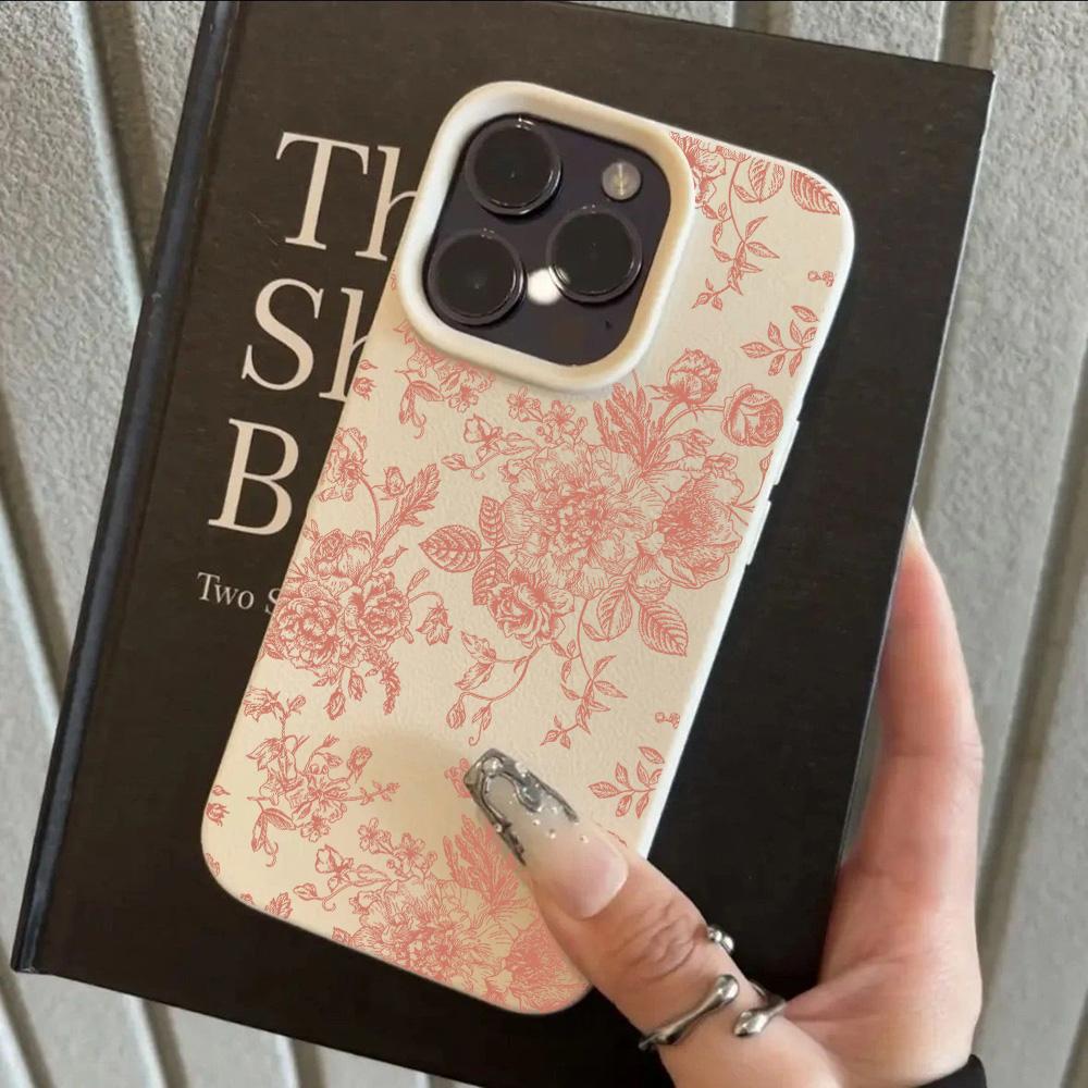 

INS Cool Flower Lily Luxury Lichee leather pattern Phone Case For Samsung S26 S25 S24 S23 S22 S21 S20 S10 Plus FE Ultra 4G 5G Samsung S22 Plus 5G