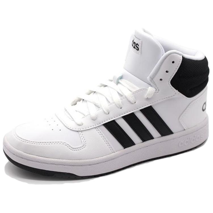 adidas Hoops 2.0 Mid 'White Black' (Unisex) Cloud White / Core Black / Core Black Skateboard Shoes FY8617