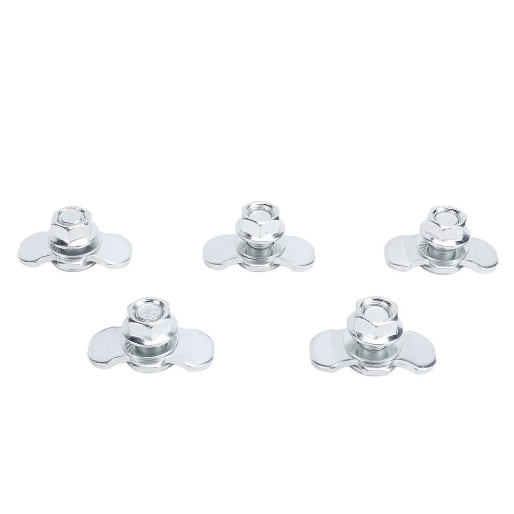 5pcs L Track Double Lug Threaded Stud Nut Fitting M10x20mm for Truck Bed Trailer Cargo Control Pickup RV ATV Silver
