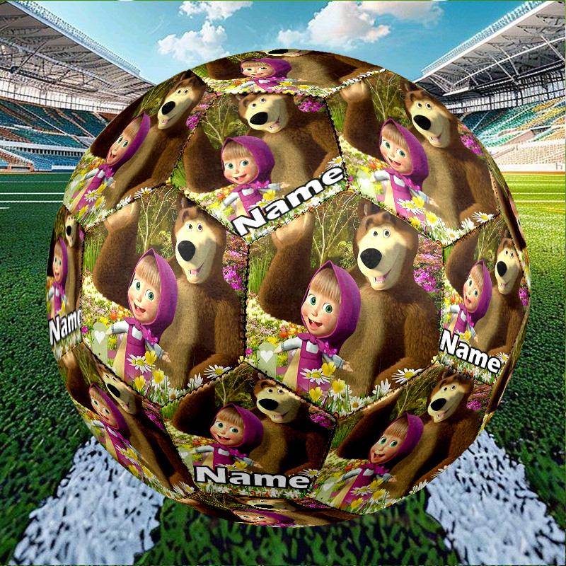 Custom Name Personalized Masha and The Bear-A Print Size 5 Soccer Ball Training & Match Football, for Team, Kicking, Gift for Football Enthusiasts