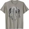 Melting Skull Black White Art Graphic Gothic TShirt Homme Mens T Shirt Men Clothing Graphic T Shirts Cotton Daily Tees