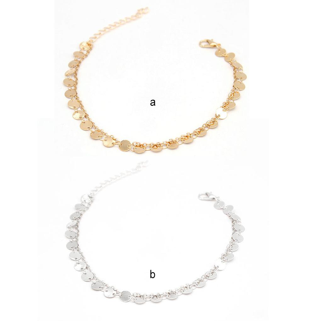 Anklets Layered Durable Gold Silver Universal Gift Beach Ankle Accessories Creative Bracelets Fashion for Valentine's Day