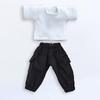 Niannyyhouse OB11 Größe Obitsu Puppe 11cm Körper T-Shirt + Hose 2-teiliges Set Einfaches T-Shirt Puppenkleidung Overall 1/12 BJD Puppenkleidung (Weiß + Schwarz)