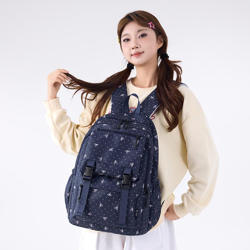 Large Capacity Backpack Printed Student Schoolbag Lightweight Backpack