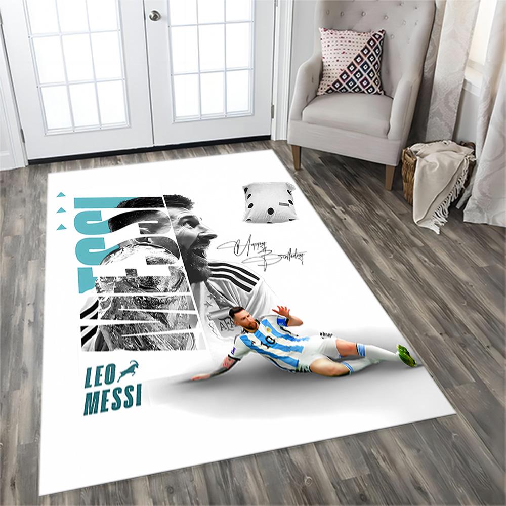 Argentina Messi Celebration rug for living rooms, bedrooms, home décor, and as gifts.
