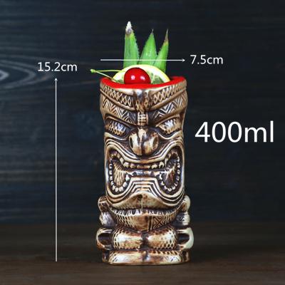 1 Piece 450ml Hawaii Tiki Mugs Cocktail Cup Beer Beverage Mug Wine Mug Ceramic Ku.Ku.Kauioo Mugs Barware