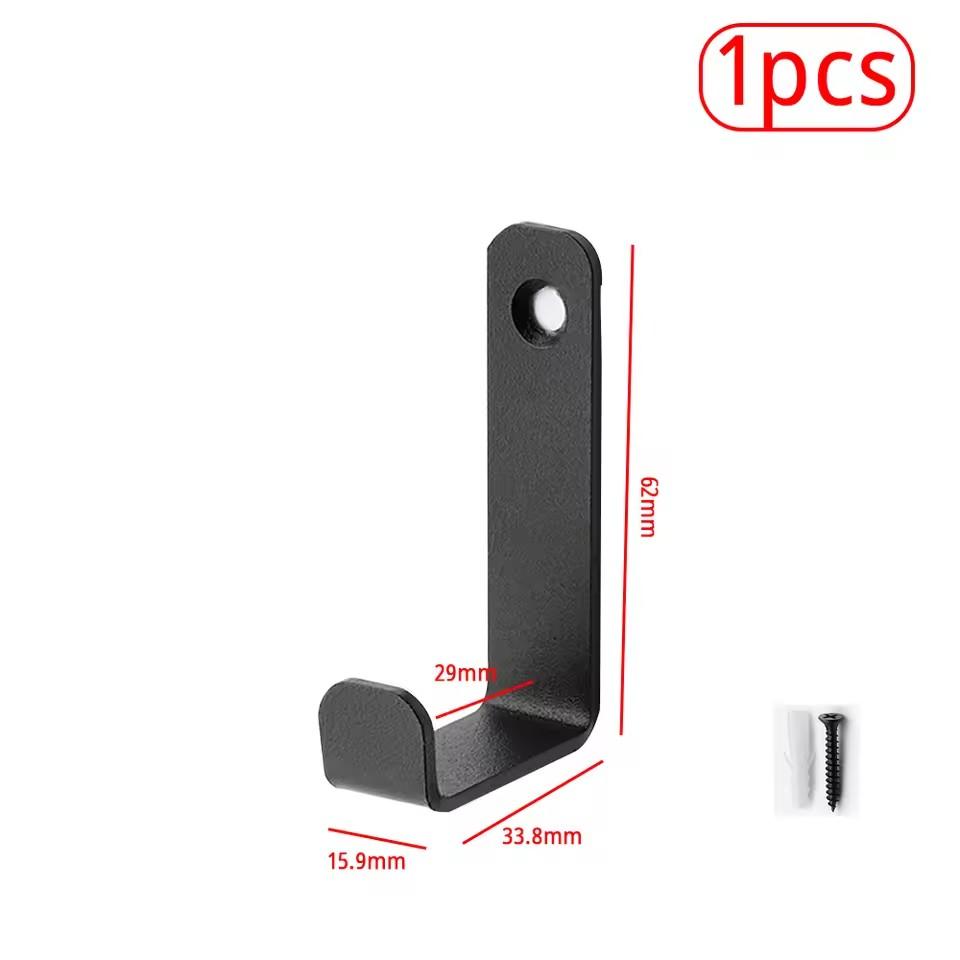 1/3/5pcs Black Metal Wall Coat Hook Mounted Clothes Hanger Towel Rack Outdoor Hanging Hooks for Backpack Keys Screw Install