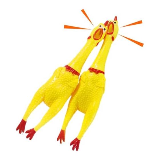 KALOLINNA Loud Roaring Chicken Funny Chicken Set of 2 Shouting Chicken Roaring Approx. 30cm Screaming Chicken Toy Chicken Dog Chew Toy Funny Chicken